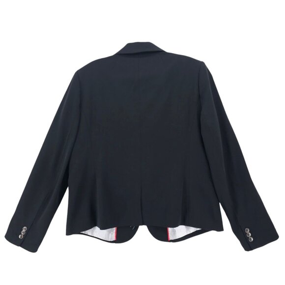 J. CREW Schoolboy Blazer Jacket Solid Black Stretch Career Casual K2899 Size XL - Picture 3 of 9